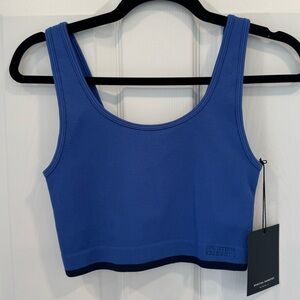 Spiritual Gangster Blue Crop Top Ribbed Blue